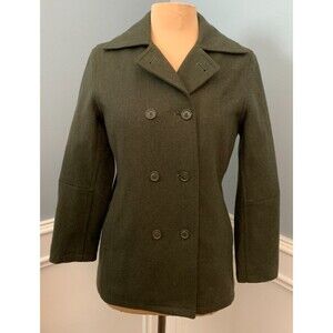 American Eagle Coat Womens XS Peacoat Military Fleece Lined Wool Nylon Button Up